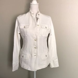 White Jean Jacket with Stretch